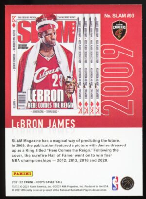 2021-22 Panini NBA Hoops LeBron James SLAM #93