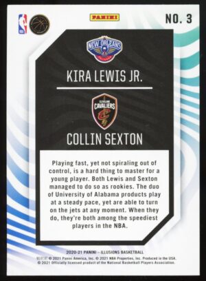 2020-21 Panini Illusions Rookie Reflections Kira Lewis JR / Collin Sexton #3