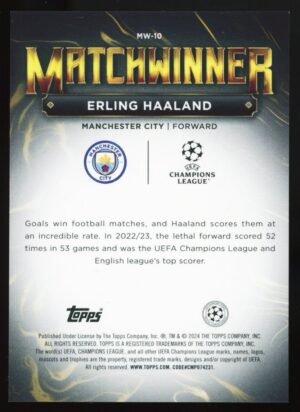 2023/24 Topps UCC Superstars Erling Haaland MatchWinner #MW-10