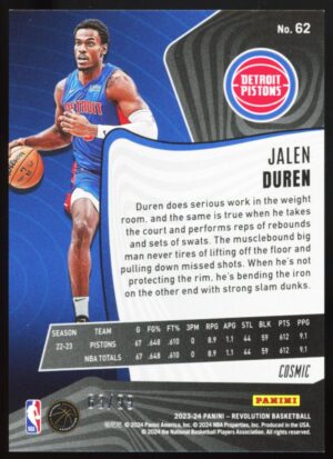 2023-24 Panini Revolution Jalen Duren #62 Cosmic /99