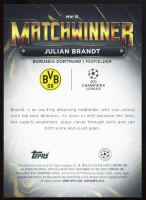 2023/24 Topps UCC Superstars Julian Brandt MatchWinner #MW-15