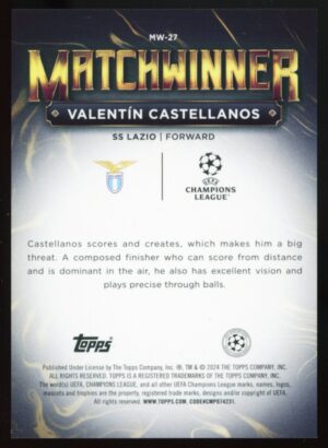 2023/24 Topps UCC Superstars Valentín Castellanos MatchWinner #MW-27