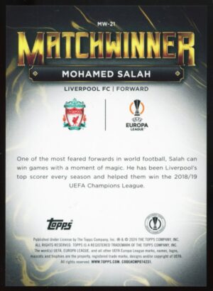 2023/24 Topps UCC Superstars Mohamed Salah MatchWinner #MW-21