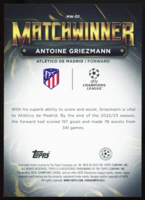 2023/24 Topps UCC Superstars Antoine Griezmann MatchWinner #MW-07