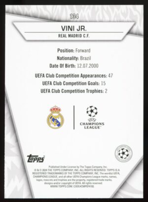 2023-24 Topps Super Stars UCL VINI JR. #136 – Common (Yellow)