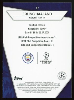 2023-24 Topps Super Stars UCL Erling Haaland #87