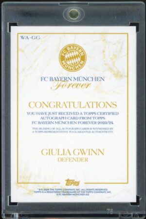 2023-24 Topps Bayern München Forever Giulia Gwinn #WA-GG Auto