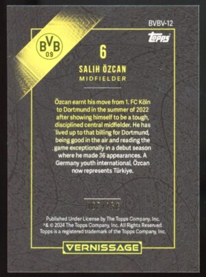 2023-24 Topps Borussia Dortmund VERNISSAGE Salih Özcan #BVBV-12 Purple /150