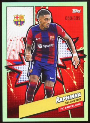 2023-24 Topps FC Barcelona Fan Set Heroes Raphinha #BARH-10 Aqua /399