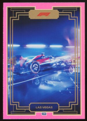 2024 Topps F1 Formula 1 Turbo Attax Las Vegas GP Circuit Art Pink Parallel #336