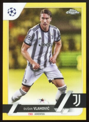 2023 Topps Chrome UEFA Champions League Dušan Vlahović #75 Gold /50