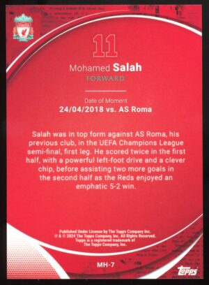 2023-24 Topps Chrome Liverpool Mohamed Salah #MH-7 Magic From Mo!