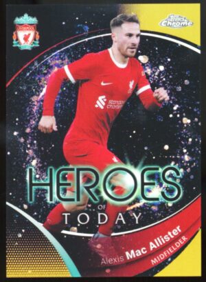 Steven Gerrard 2023-24 Topps Chrome Alexis Mac Allister #62 Gold /50 Heroes of Today