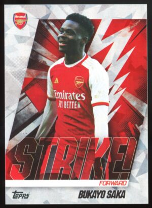 Topps 2023-24 Arsenal Team Set Bukayo Saka #44 Strike Icy Foil Parallel