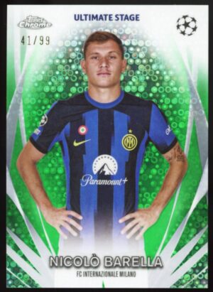 2023-24 Topps UEFA Chrome Nicolò Barella #USC-25 Ultimate Stage Green /99